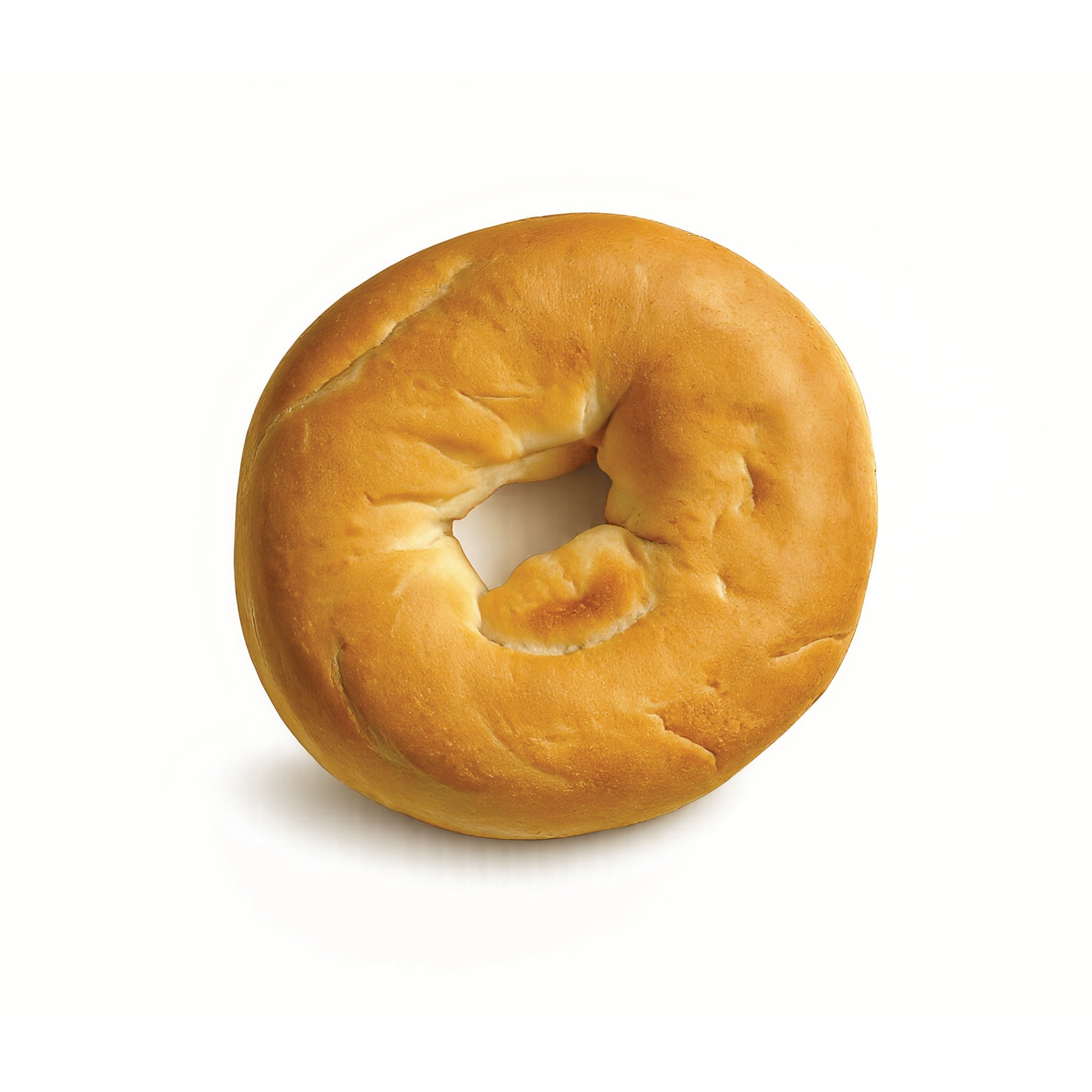 Plain bagel on a white background